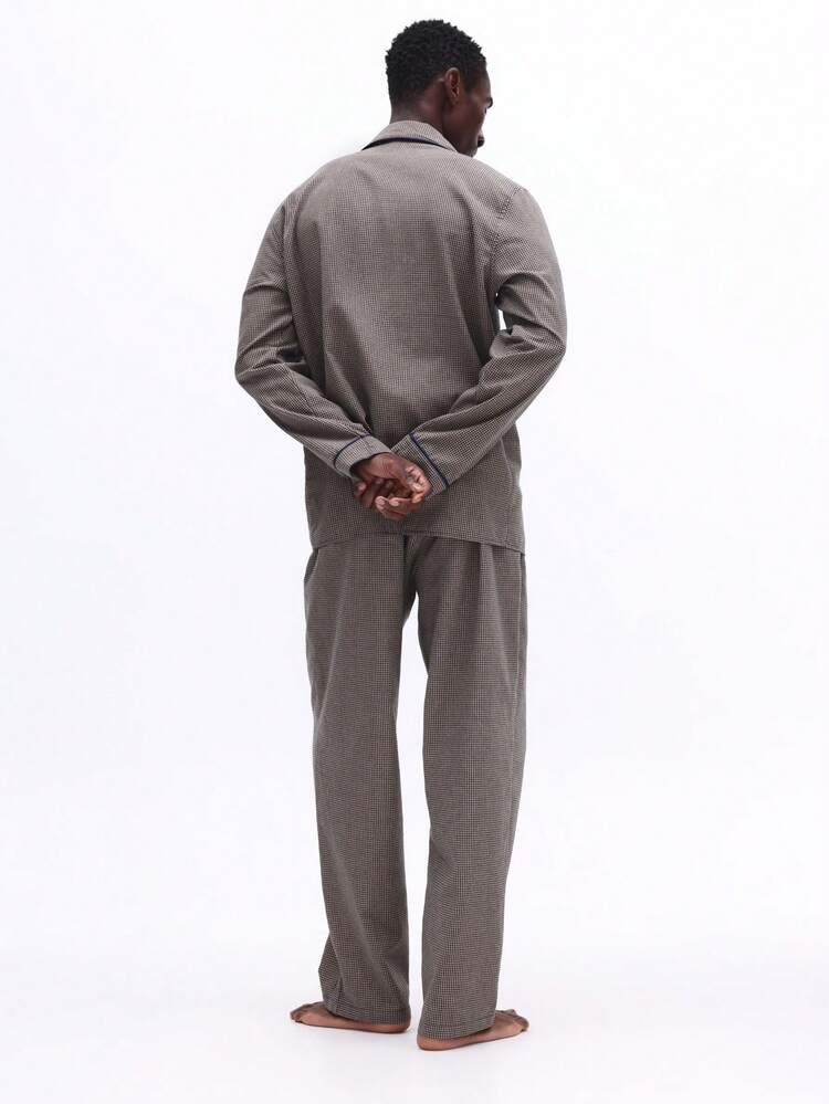 Checkered Pajama Shirt And Pants Set