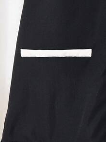 Elladie kids 少女夏季褶皱设计学院风时尚休闲可爱连衣裙 - 黑色 - 查看 6