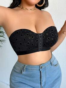 2 piezas Sujetadores bandeau con adorno de corazón para tallas grandes - Multicolor - Ver 6