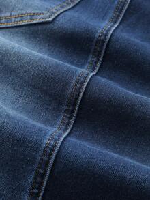 GlowEve 女士简约牛仔铅笔裙 - 中等水洗藍 - 查看 6