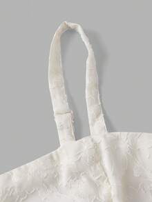 SHEIN MOD 两件套刺绣白色长款连衣裙，波西米亚风格，多层荷叶边下摆，适合约会、度假、野餐、海滩穿着，舒适百搭，情人节服装，女士海滩装，锐舞派对服装。 - 杏色 - 查看 3