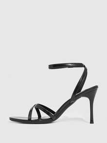 CUCCOO SZL 女士优雅简约高跟凉鞋，通勤必备 - 黑色 - 查看 4