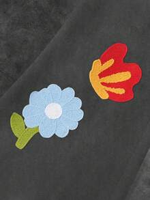 Manfinity EMRG Quần nỉ cạp rút thêu hoa thường ngày cho nam, Thu/Đông - Màu xám đen - Xem 2