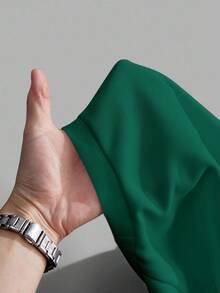 Manfinity Joysei Christmas Green Oversized Loose Fit Drop Shoulder Thick Pullover Pullover Sweatshirt For Men - Green - View 8