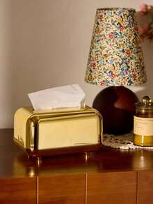 Cirelle Nordic-Style Creative Electroplating Highly Attractive Simple And Elegant Tissue Box,Home Stuff,Table,Home Decorations,Home Organization And Storage,Room Decor,Room Decor Bedroom,Kitchen Accessories,Kitchen Tools,Organiser Kitchen,Travel,Holiday - Gold - View 1