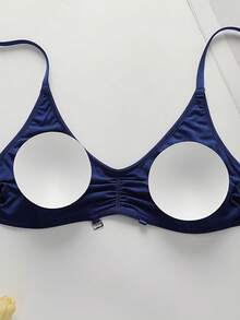 2-częściowy komplet biustonosza damskiego z marszczeniami i usztywnieniem bez fiszbin