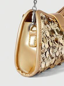 ROMWE Avant Women's Sequin Decorated Shoulder Bag - Gold - View 6