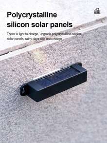 Mini Solar Wall Lights, 1 LED/2 LED/3 LED/4 LED, Solar Power Sensor, Auto On From Dusk To Dawn - Black - View 5