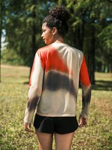 SHEIN In My Nature 女士宽松落肩圆领长袖T恤 - 彩色 - 查看 3