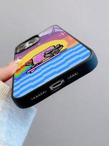 Nyan Cat X SHEIN 1 Ốp lưng điện thoại họa tiết hoạt hình dễ thương và sáng tạo, kết cấu cao cấp, đơn giản, hoàn toàn trong suốt, chống sốc và thời trang. Quà tặng Halloween và Giáng sinh, tương thích với iPhone - Nhiều màu - Xem 7