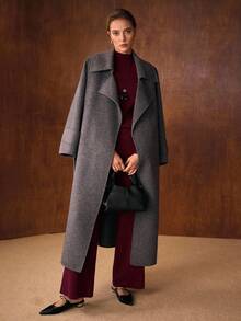 MOTF PREMIUM 2PCS ELEGANT FITTED SWEATER WITH PEARL CUFF DECOR & WIDE LEG KNIT PANTS, AUTUMN/WINTER - Burgundy - View 6