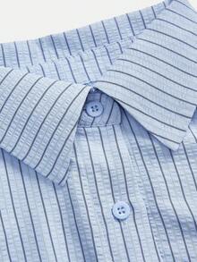 SHEIN LUNE 女士休闲条纹衬衫和裤子三件套/组 冬季女装 休闲套装 两件套 工作服 夏季休闲装 - 彩色 - 查看 10