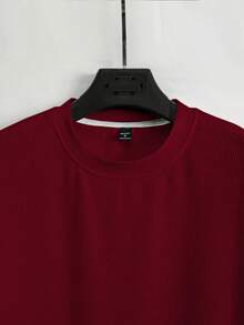 Claim Dot 男士宽松撞色格纹休闲圆领落肩T恤