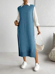 EMERY ROSE Women's All-Match Versatile Commuter Dress - Blue - View 6