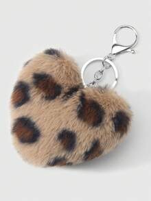 ROMWE J-Fashion 1 Y2k 复古甜美酷炫个性化时尚可爱高品质多色毛绒仿真渐变横向豹纹狐狸毛绒动物迷你尾巴 DIY 钥匙扣配件包包挂件，颜色随机，适合女孩和女士日常佩戴，节日礼物