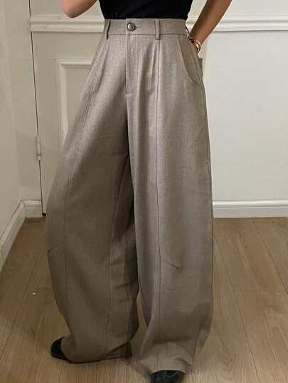 DAZY 女士纯色口袋休闲优雅哈伦裤