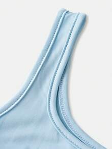 SHEIN Tween Girl Tie-Dye Asymmetric 2 In 1 Bell Sleeve Long Sleeve Cropped T-Shirt Tween Girls T Shirts Tween Girls Long Sleeve Blouse Long Sleeve Shirts Girls - Blue - View 3