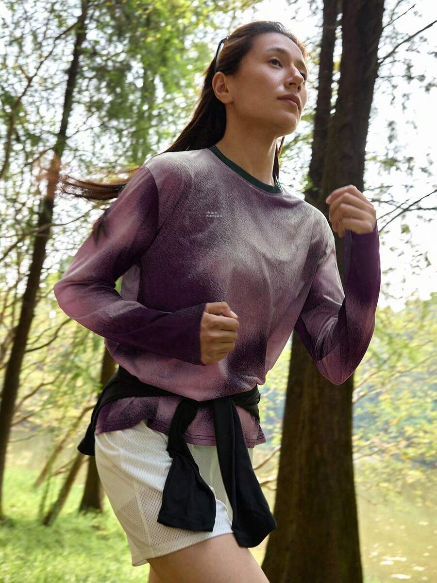 In My Nature Tie-Dye Style Casual Round Neck Long Sleeve Outdoor T-Shirt