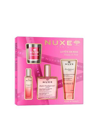 Nuxe Happy In Pink Fragrance & Skincare Gift Set – Skincare Gift Set, Hydrating, For Women, Floral, Pink, Vitamin E, Suitable For Daily Skincare Routine