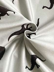 Newborn Baby Pajamas-Newborn One Piece Jumpsuit Crew Neck Long Sleeve Front Snap Dinosaur And Stripe Print Mint And Black White Four Season 2026 New Year Essential