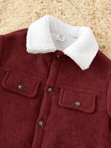 Baby Boys Thermal Lined Jumpsuit, Thickened Warm Turtleneck Long Sleeve Outfit, Comfortable Versatile Casual Cute Simple Basic Style, Suitable For Indoor, Outdoor, Daily Wear, Sports, Play, Party, Photo Shoot, Halloween In Autumn/Winter