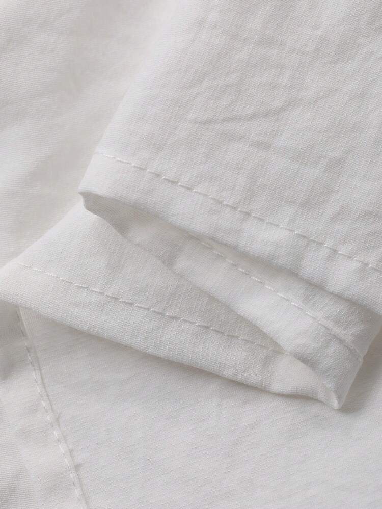 Women's Solid Color Long Sleeve Shirt With Ruffle Sleeve And Collar