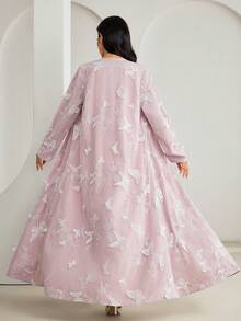 Al Najma 2026 Spring/Summer New Arrival Loose Fit 3D Butterfly Abaya For Women - Pink - View 2