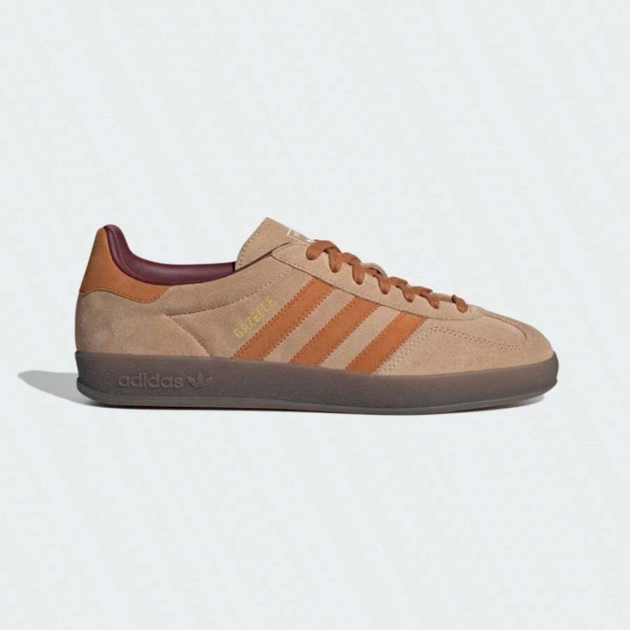 Adidas Gazelle Men's Casual Athletic Shoes Stylish Cushioned Premium Daily Shopping Casual Red JH5412 - 暖砂岩色/工藝赭石色/暗影紅 - 查看 1