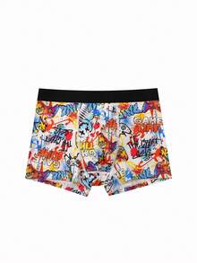 Teen Boys Underwear 5-Piece Set - Colorful Gaming Graffiti Print Boxer Briefs Fashion Gaming Pattern Elastic Waistband Design Colorful Black Trim Classic Color Breathable Comfortable Fabric Boxer Briefs Elastic Waistband Gaming Graffiti Print Combo Social Media Style Cool 2026 New Year Holiday Essential Teen Boys Underwear Set - Multicolor - View 4