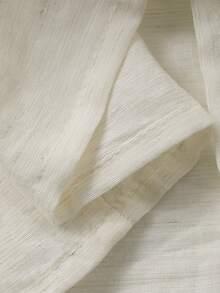 DAZY Bộ 2 món áo sơ mi tay dài rộng cổ bẻ và quần short mùa hè cho nữ, phong cách thường ngày đi nghỉ - trắng - Xem 7