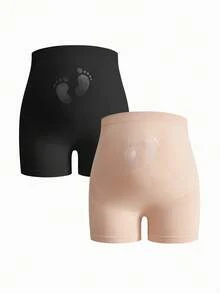 Modmama Maternity Elastic Waist Casual Fitness Shorts Adjustable Shorts Printing Shorts High Elasticity Shorts 2 Packs Shorts - Multicolor - View 12
