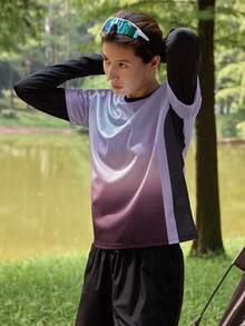 In My Nature 女士渐变圆领时尚运动长袖T恤 - 彩色 - 查看 6