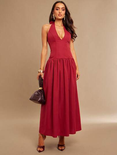 Silquee This Romantic Red V-Neck, Backless, Tie-Waist A-Line Tiered Dress Is A Perfect Choice For Spring And Summer. Elegant And Charming, It Exudes Confident Allure And Is Suitable For Everyday Wear Or As A Wedding Dress, Making It Appropriate For Various Occasions. Whether It's A Birthday Party, Concert, Valentine's Day, Romantic Date, Gathering, Bridesmaid Event, Afternoon Tea, Or Brunch, It's An Ideal Choice. Furthermore, It's Also Suitable For Rehearsals, Dinners, And Carnivals.