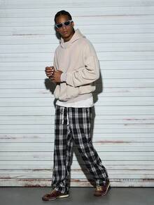 Men's Plaid Casual Pants For Spring And Autumn, 2000s Style, Fall
