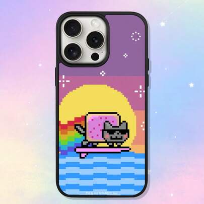 Nyan Cat X SHEIN 1 Ốp lưng điện thoại họa tiết hoạt hình dễ thương và sáng tạo, kết cấu cao cấp, đơn giản, hoàn toàn trong suốt, chống sốc và thời trang. Quà tặng Halloween và Giáng sinh, tương thích với iPhone