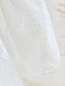 SHEIN Đầm công chúa tay dài cổ bèo thêu lưới dễ thương cho bé gái, thoải mái và mềm mại, thích hợp cho các dịp mùa xuân/thu như đi học, tiệc tùng, sinh nhật, họp mặt gia đình, có thể làm quà tặng - trắng - Xem 9