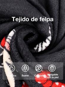 Pijama de mujer de franela con estampado de dibujos animados, Ropa de dormir para invierno, Sets de Pijamas de Mujer - Blanco y Negro - Ver 8