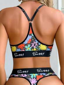 2pcs/Set Comfortable Colorful Printed Underwear Set - Multicolor - View 1