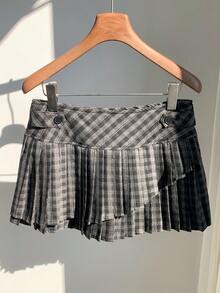 Comfortcana Váy kẻ caro thời trang thu đông 2025 dành cho nữ, kiểu dáng thường ngày, thích hợp cho Giáng sinh và Năm mới, váy dự tiệc thanh lịch, váy đi biển, váy kẻ caro thường ngày. - Xám - Xem 5