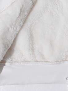 SHEIN Tween Boy Knit Composite Thermal Lined Hooded Casual Jacket - White - View 8