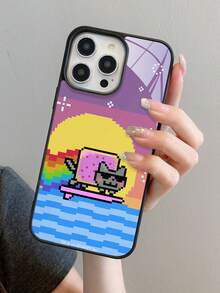 Nyan Cat X SHEIN 1 Ốp lưng điện thoại họa tiết hoạt hình dễ thương và sáng tạo, kết cấu cao cấp, đơn giản, hoàn toàn trong suốt, chống sốc và thời trang. Quà tặng Halloween và Giáng sinh, tương thích với iPhone - Nhiều màu - Xem 9