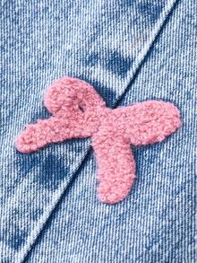 SHEIN Playful Pals 年轻女孩百搭时尚破洞阔腿蓝色牛仔裤，90年代风格 - 藍色 - 查看 4