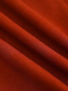 Sweetra 1 套（衬衫 + 连衣裙）少女优雅编织长袖领衬衫和休闲中长编织无袖连衣裙 - 咖啡棕 - 查看 4