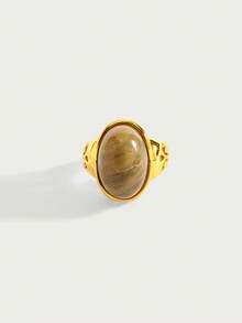 Glisma Nhẫn hở tối giản mạ vàng 18K, Trang phục, Phong cách Gothic/Gothic, Sang trọng cổ điển, Đính hạt, Trang sức phương Tây, Kim loại/Có họa tiết, Đá quý, Mùa thu/Đông, Dành cho mẹ/phụ nữ/bé gái/người mẹ, Cao cấp, Cổ điển, Hình chữ thập - Vàng - Xem 4