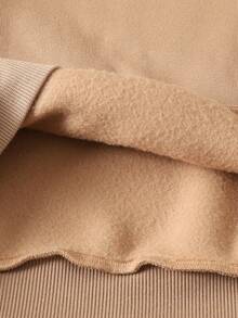 Ontre 2件套Tween Girl字母图案连帽衫和慢跑裤套装 - 咖啡棕 - 查看 10