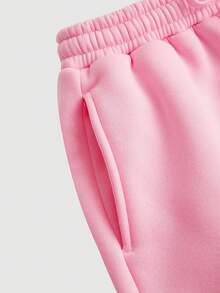 SHEIN Girlism TEENGIRL Pink Hooded Two Pieces Set, Zip-Up Jacket And Relaxed Fit Pants, Collegiate Style Outfit, Suitable For Back To School, Street Wear - Pink - View 4