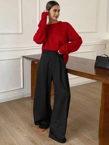 DAZY Women's Loose Barrel Leg Pants, Casual Street Style, Autumn/Winter