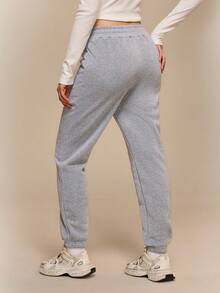 Hanevo 3pcs Letter Graphic Thermal Lined Sweatpants - Multicolor - View 2