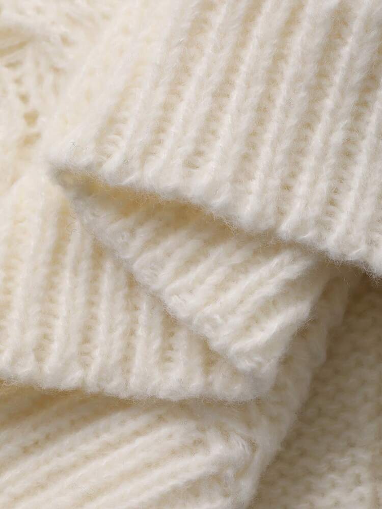 Women's Crew Neck Solid Color Twist Knit Sweater, Autumn/Winter Y2k