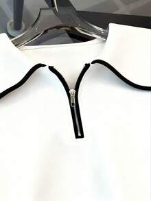 Resyla Loose Princess Collar Half-Zip Raglan Sleeve Top + Elastic Waist Casual Pants With Slant Pockets